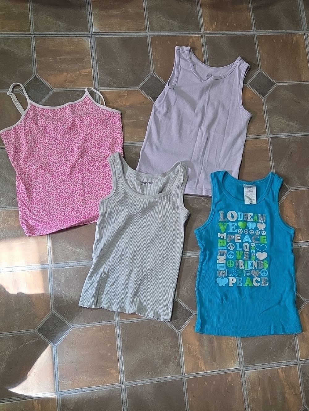 Faded Glory Girls' Tank Tops - Pink, Lavender, Gray & Teal